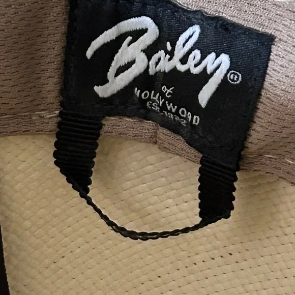 Vintage BAILEY OF HOLLYWOOD Cream Straw Fedora with Black  display picture 1